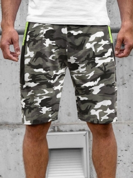 Kamuflasje Strandshorts For Menn Med Rett Lomme