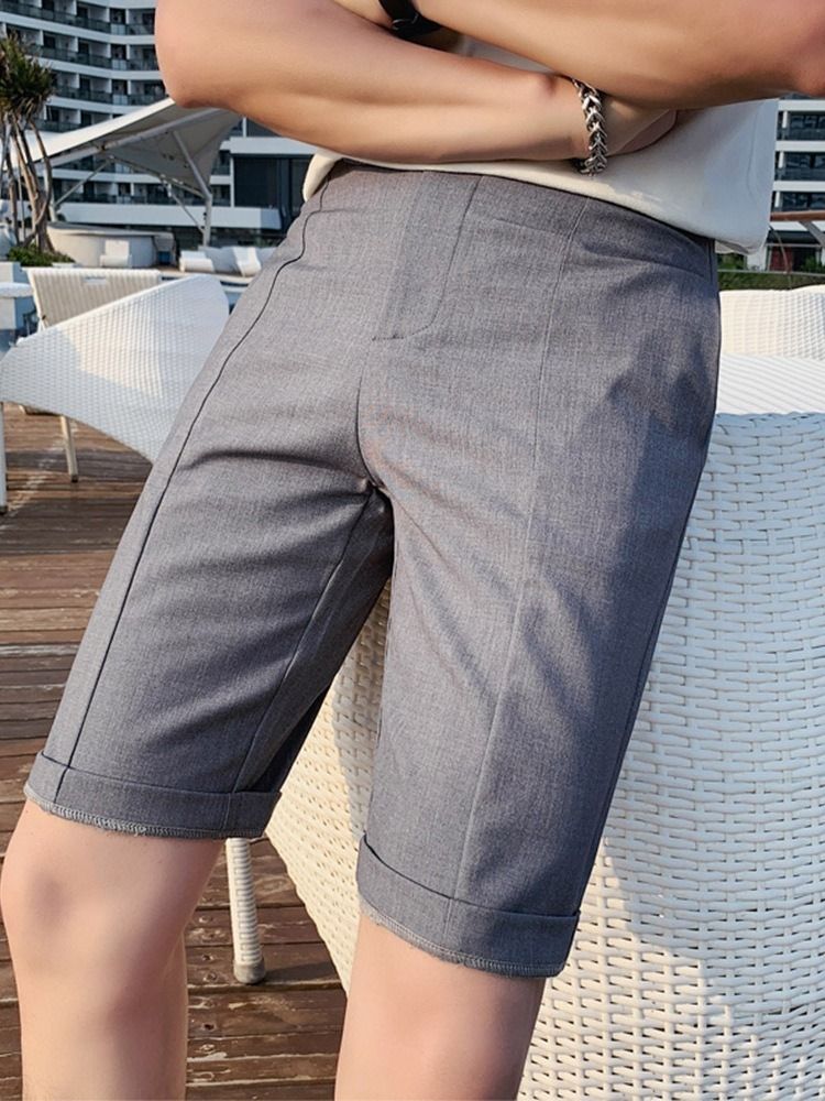 Lomme Rett Vanlig Glidelås Mid Waist Menns Uformelle Shorts