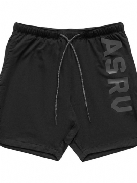 Loose Print Letter Sports Herreshorts Med Snøring