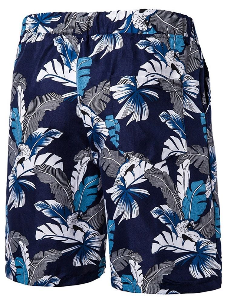 Print Plant Casual Casual Shorts For Menn Med Snøring