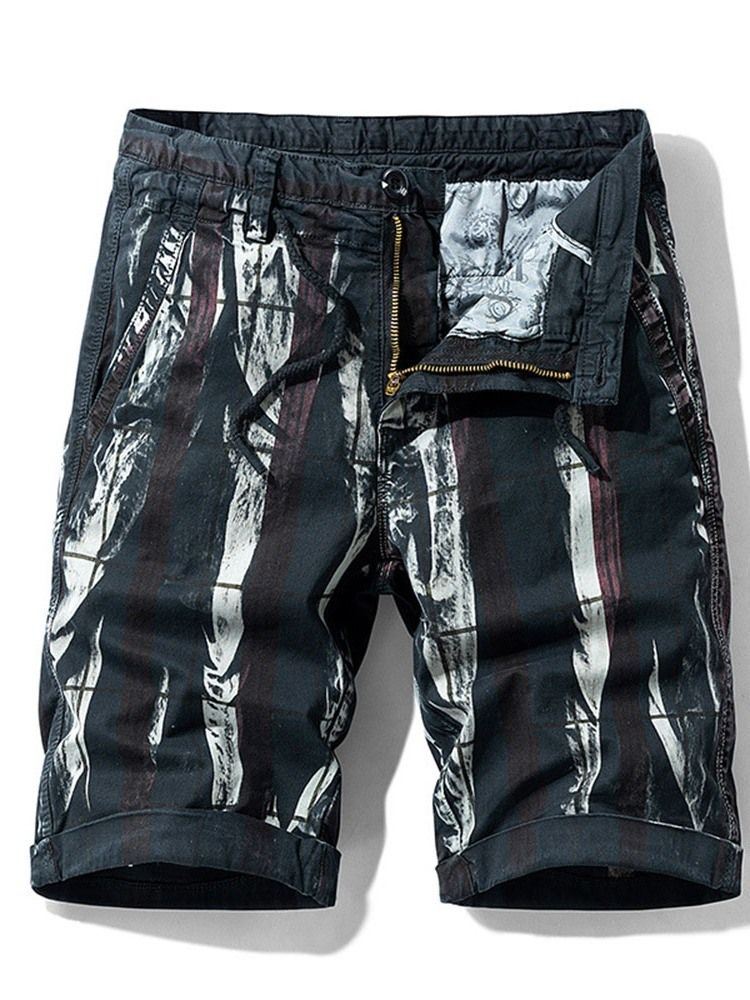 Shorts Med Midt Midje Med Rett Trykk Glidelås