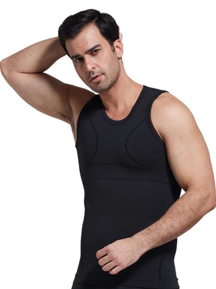 Anti-Svette Pustende Body Shaping Sports Vest Topp For Menn