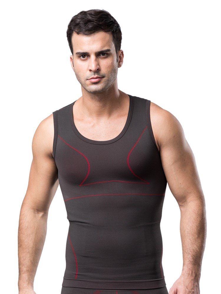 Anti-Svette Pustende Body Shaping Sports Vest Topp For Menn