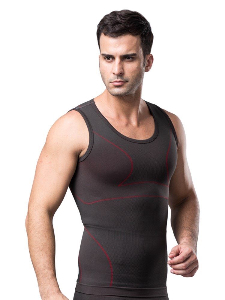 Anti-Svette Pustende Body Shaping Sports Vest Topp For Menn