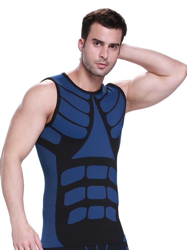 Color Block Anti-Sweat Quick Dry Sportsvest Topp For Menn