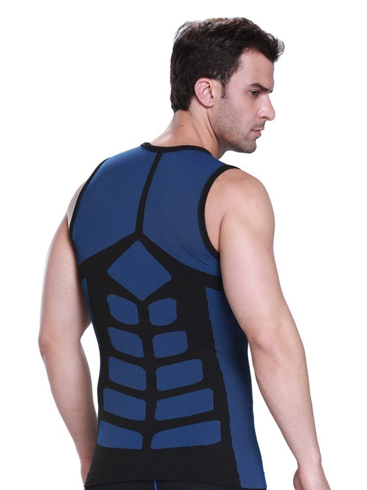 Color Block Anti-Sweat Quick Dry Sportsvest Topp For Menn