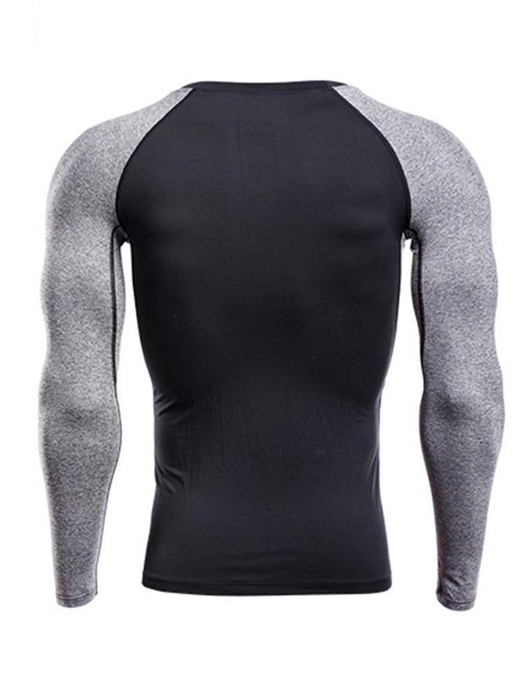 Color Block Pullover Langermet Quick Dry Gym Sportsoverdeler