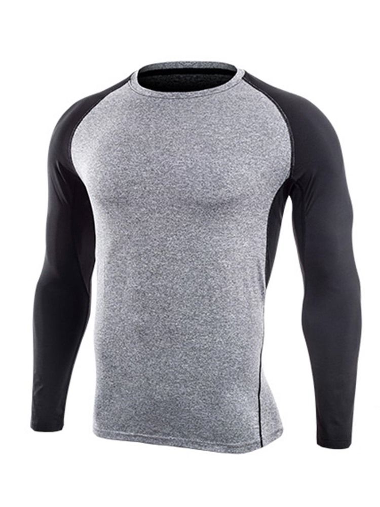 Color Block Pullover Langermet Quick Dry Gym Sportsoverdeler