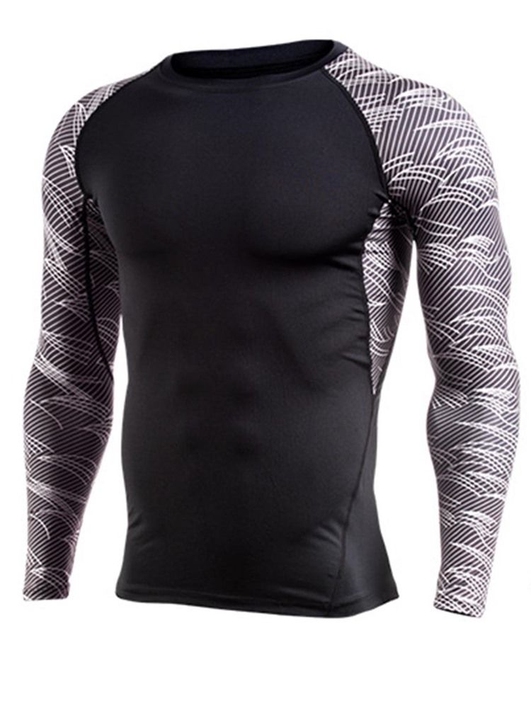 Color Block Pullover Langermet Quick Dry Gym Sportsoverdeler