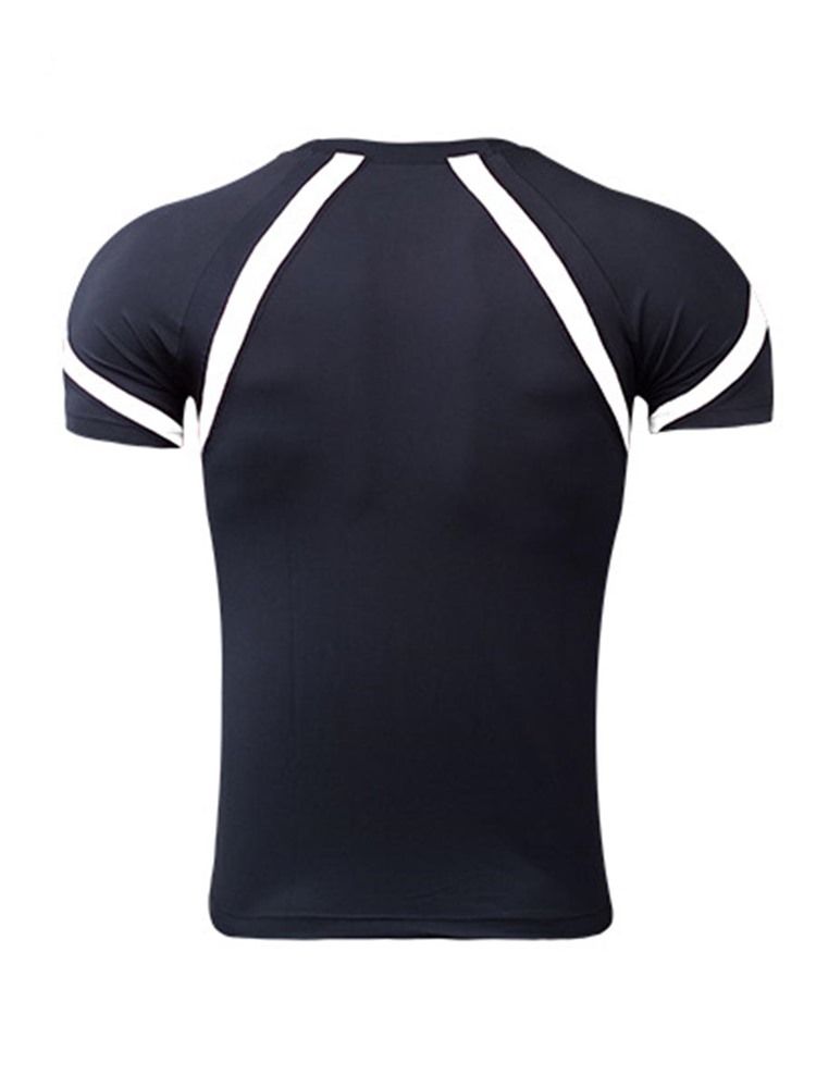 Herre Color Block Kortermet Quick Dry Gym Sports T-Skjorte