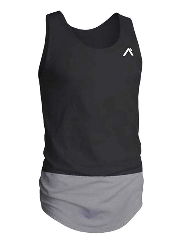 Herre Color Block Pustende Pullover Sports Vest Topper