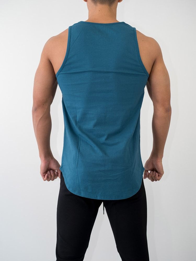 Print Bomull Sports Fritid Vest For Menn