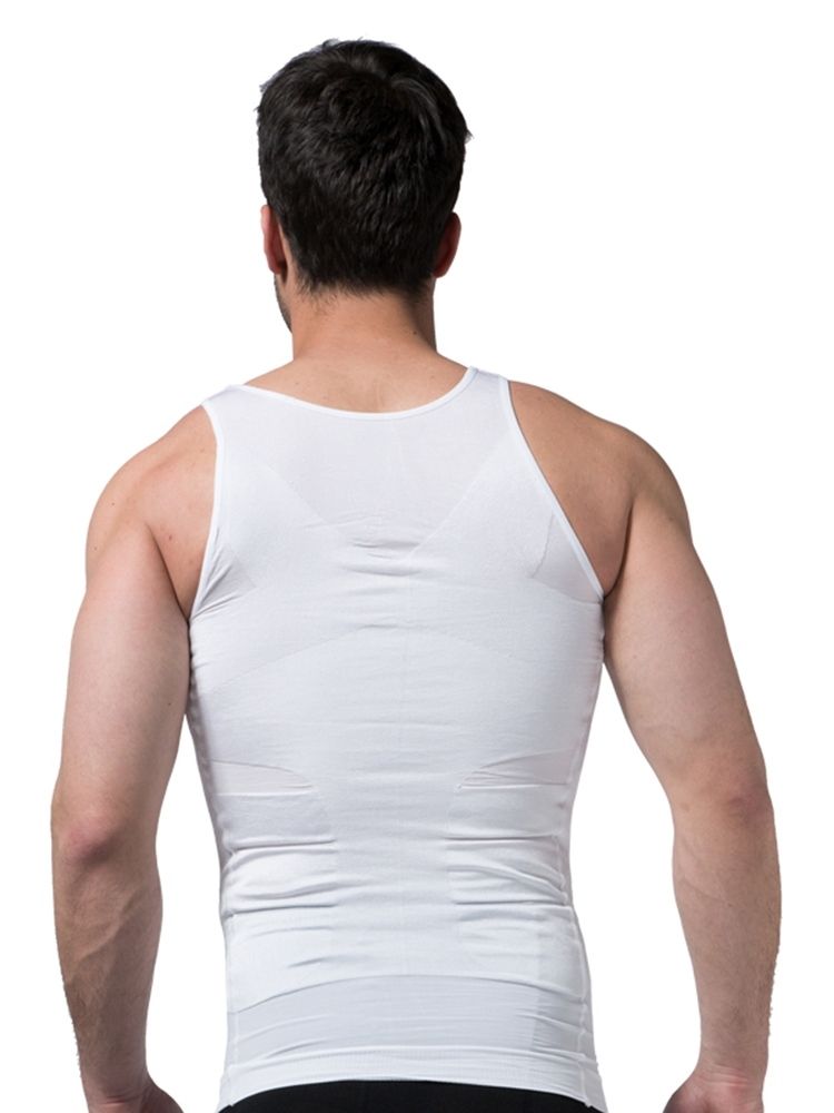 Solid Pustende Body Shaping Sportsvest Topp For Menn