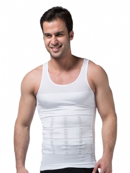 Solid Pustende Body Shaping Sportsvest Topp For Menn