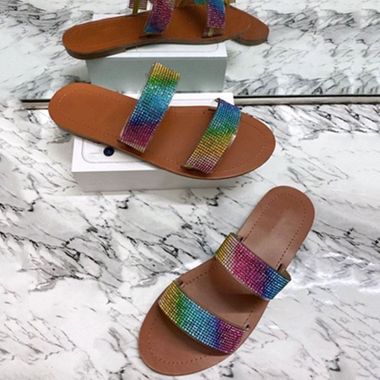 Flat Med Slip-On Flip Flop Sommertøfler