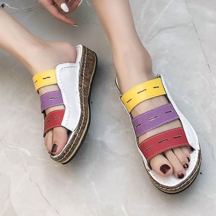 Hule Flip Flop Slip-On Color Block Tøfler