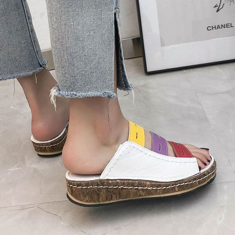 Hule Flip Flop Slip-On Color Block Tøfler