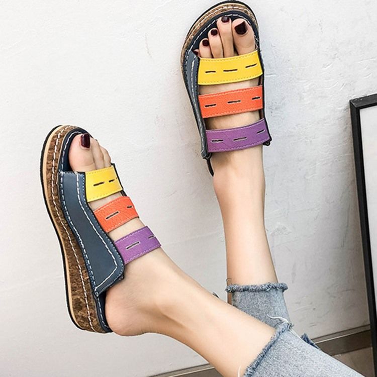 Hule Flip Flop Slip-On Color Block Tøfler