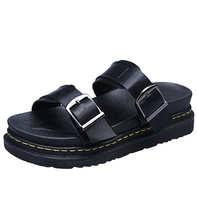 Slip-On Flat Med Spenne Gummi Dametøfler