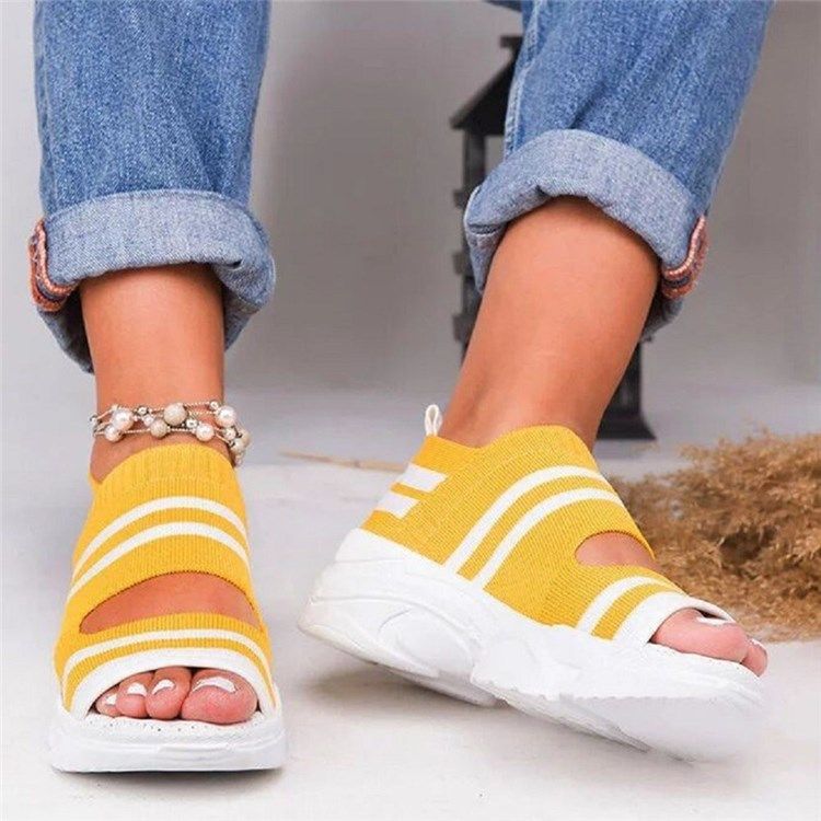 Slip-On Peep Toe Casual Sandaler