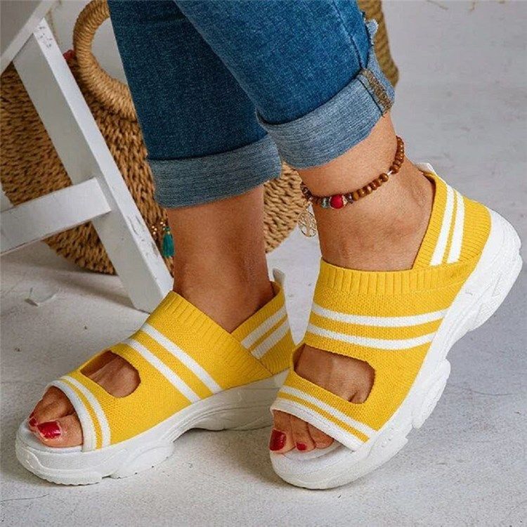 Slip-On Peep Toe Casual Sandaler