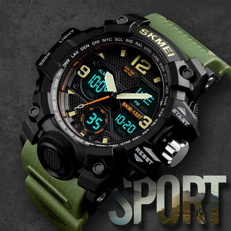 Herre Sports Multi-Function Multi-Color Double Movement Herreklokke