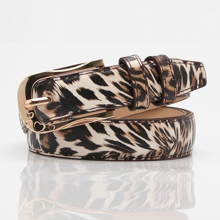 Fashion Pin Spenne Leopard Print Pu Belte