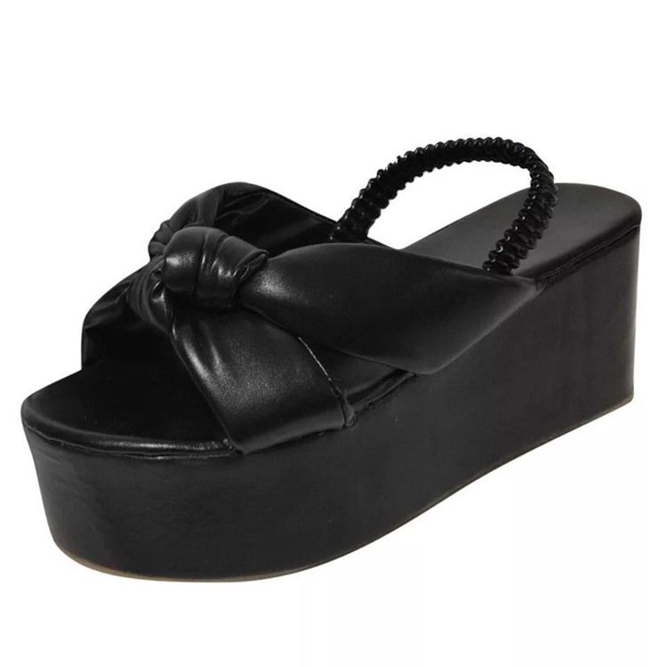 Peep Toe Elastisk Band Casual Sandaler