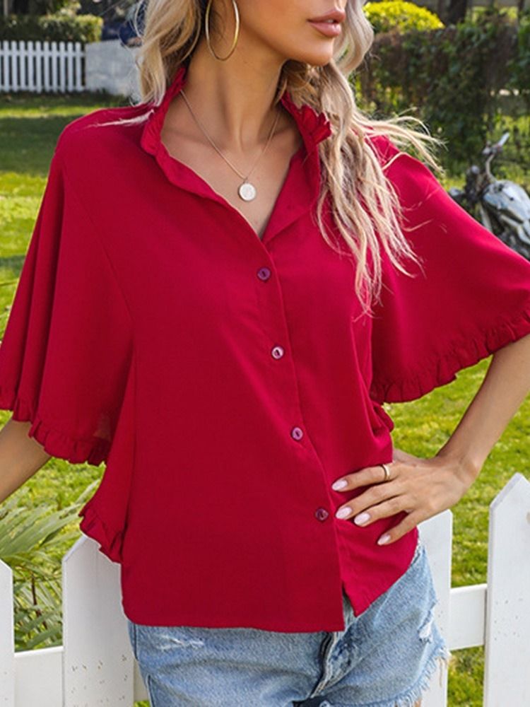 Knapp Vanlig Standard Halvermet Damebluse