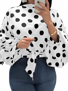 Polka Dots Blonder I Plussstørrelse Bluse