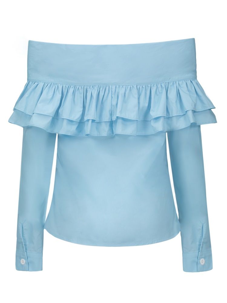 V-Hals Ruffles Bowknot Bluse