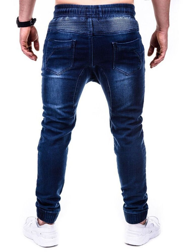 Blyant Bukser Slitt Mid Midje Hip Hop Menn Jeans