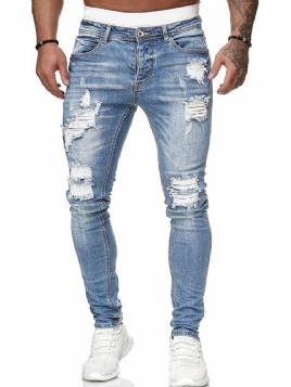 Blyantbukse Hull Midt Midje Glidelås Herrejeans