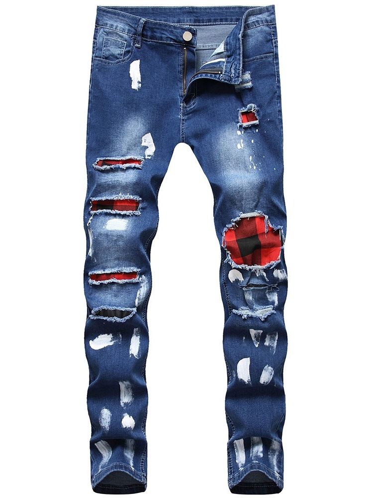 Blyantbukse Hull Midt Midje Uformelle Europeiske Jeans