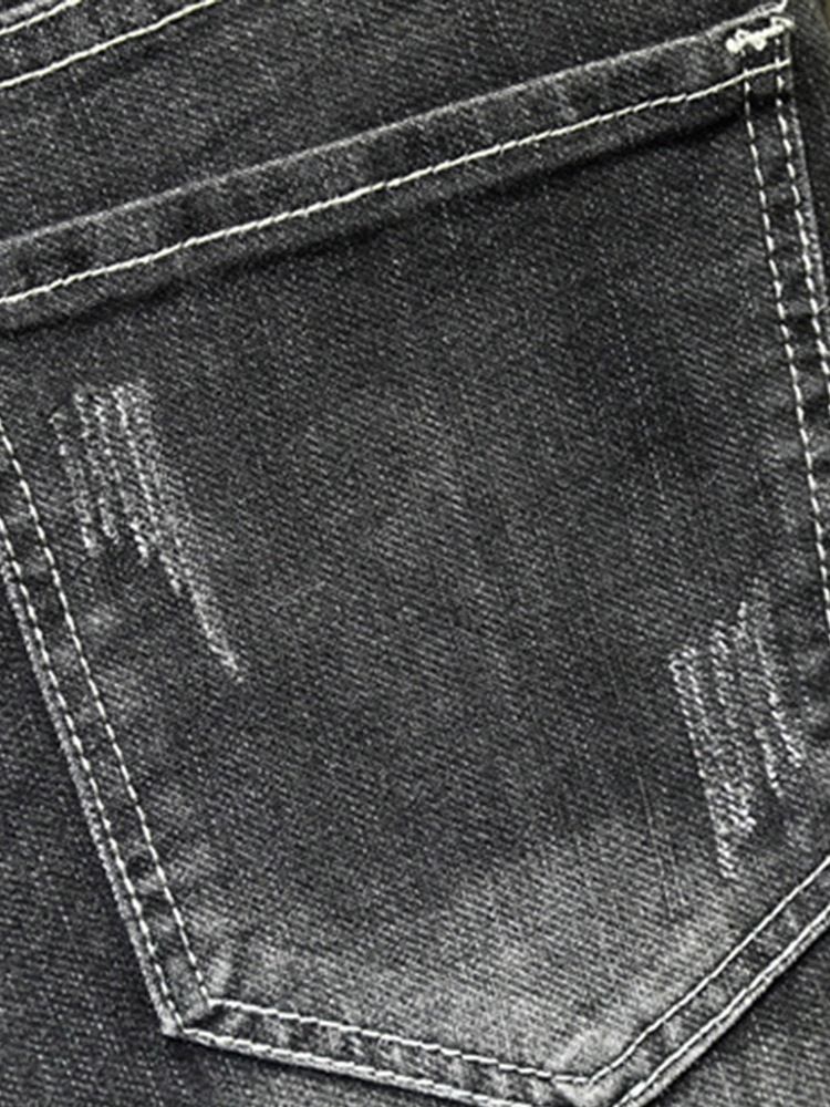 Brev Lomme Glidelås Mid Waist Menns Jeans