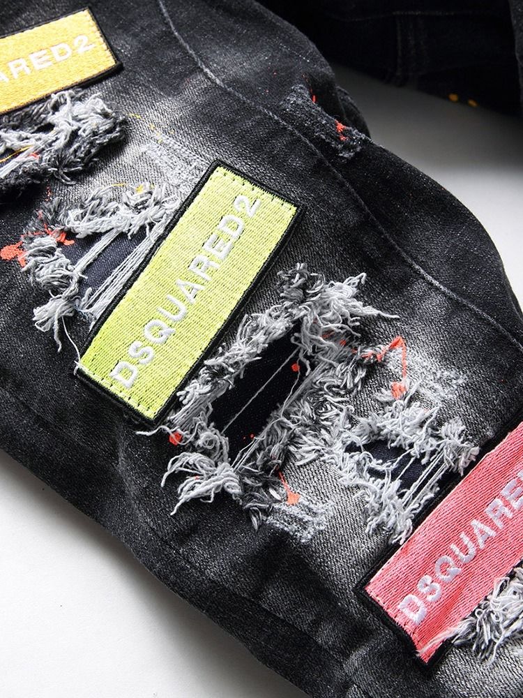 Brev Rett Knapp Koreansk Midje Jeans For Menn