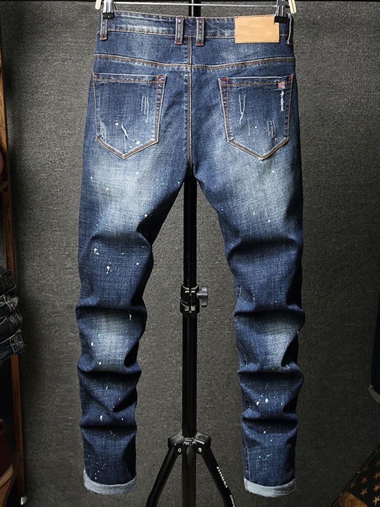 Brukte Jeans Med Rett Midje Glidelås