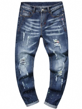 Brukte Jeans Med Rett Midje Glidelås