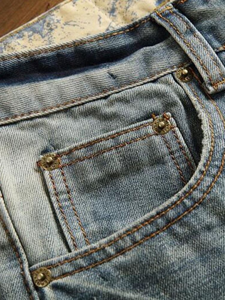 Casual Holes Denim Jeans For Menn