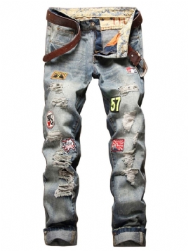 Casual Holes Denim Jeans For Menn