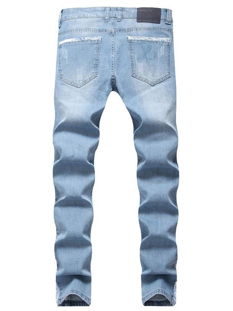 Fargeblokk Slitte Menns Midje Jeans