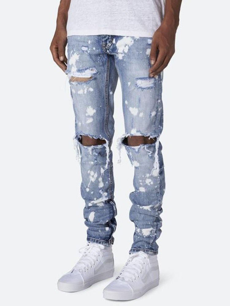 Glidelås Uformell Midje Jeans For Menn