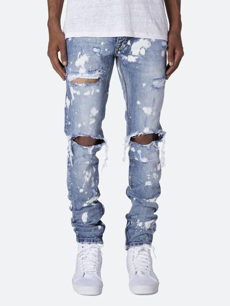 Glidelås Uformell Midje Jeans For Menn