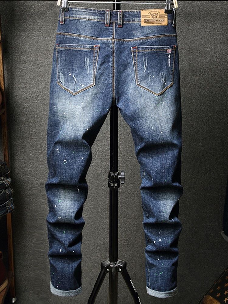 Hip Hop Jeans Med Rett Hull