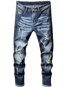 Hip Hop Jeans Med Rett Hull