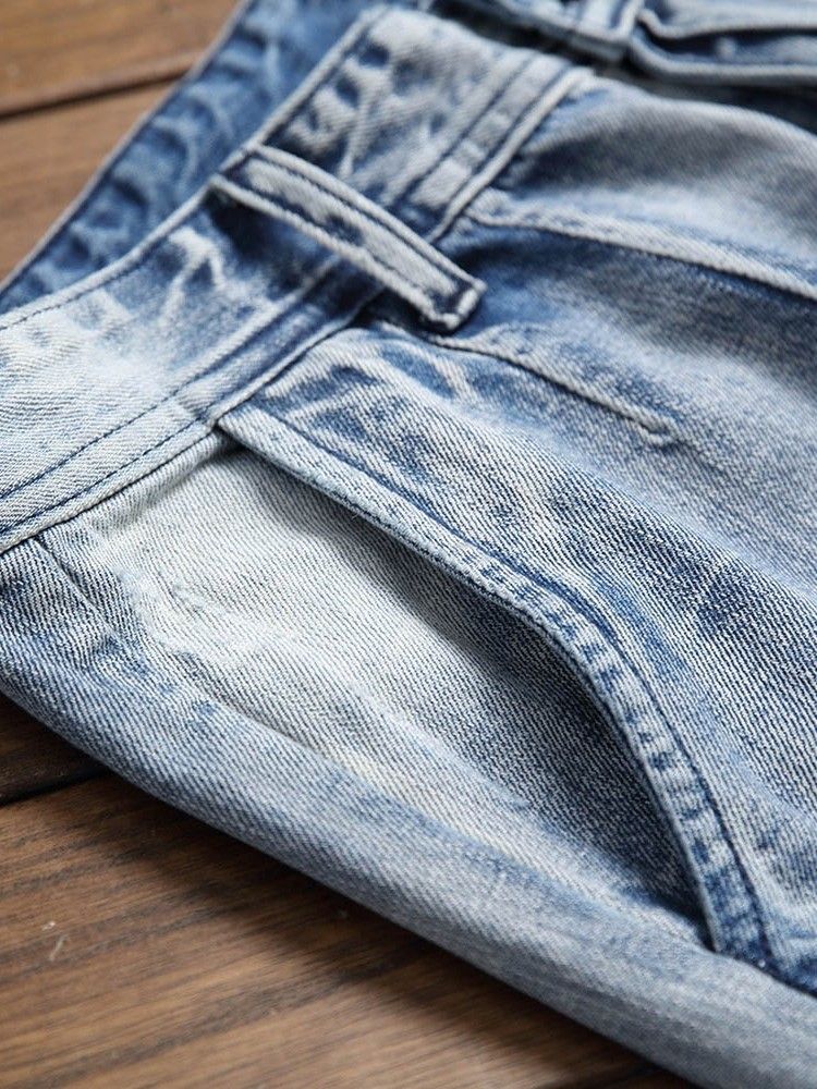 Hull Rett Glidelås Mikroelastisk Uformelle Jeans For Menn