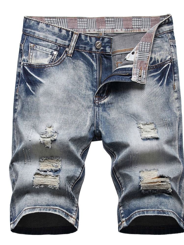 Hull Tynn Glidelås Jeans Med Midt Midje