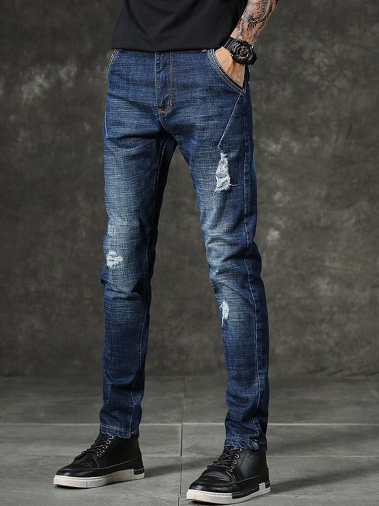 Hull Vanlig Glidelås Midje Midje Uformelle Jeans