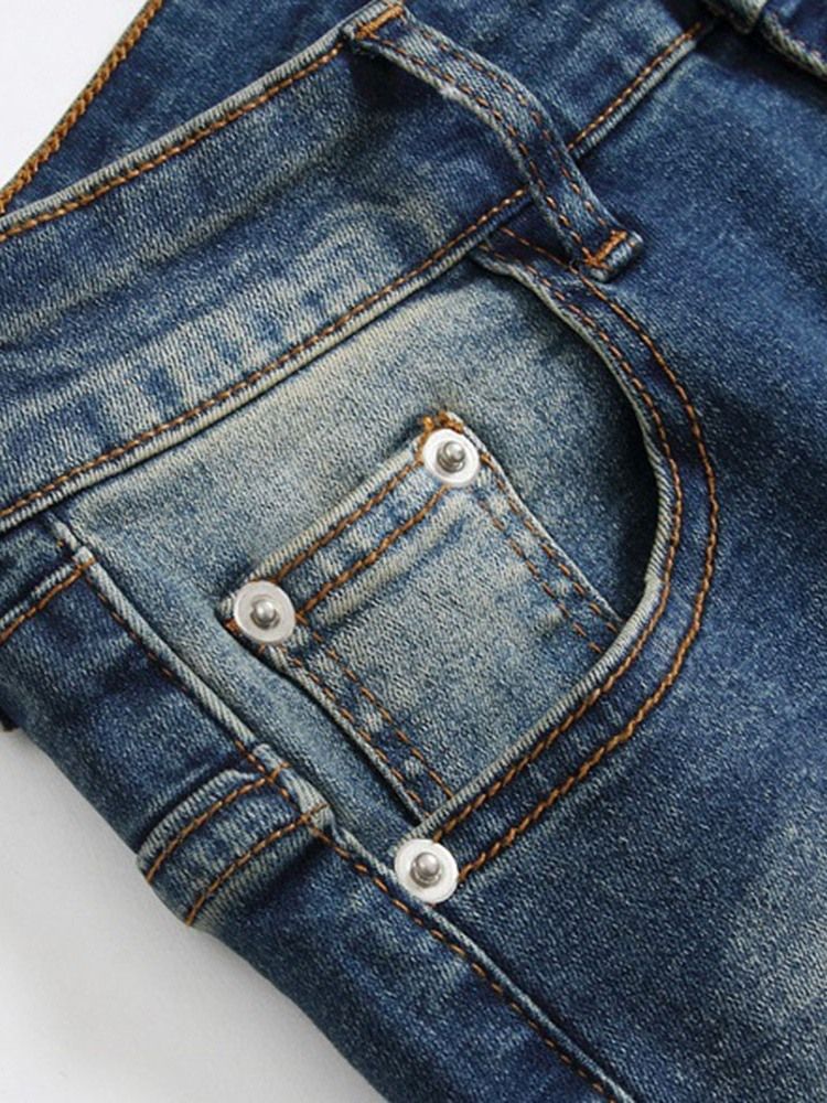 Jeans Med Midt Midje For Menn Med Rett Glidelås