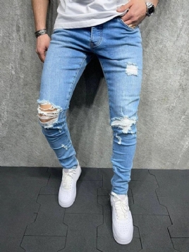 Lommeblyant Bukser Glidelås Full Lengde Herre Casual Jeans